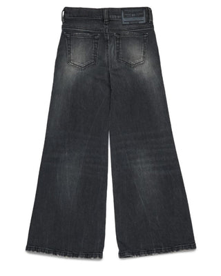 Diesel Jeans Flare nero da bambina con abrasioni J00816-KXBQN