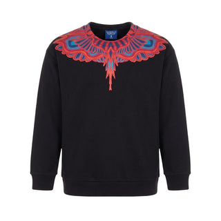 Marcelo Burlon Felpa Nera Con Stampa Per Bambini S6CMJBSW041-110