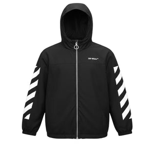 Off-White Giubbino Antivento Nero Con Logo OBMB001S22FAB001