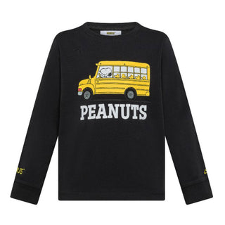 Sun68 T-shirt nera a maniche lunghe con stampa Peanuts T45310N