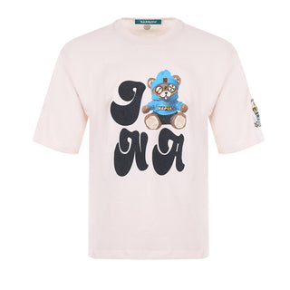 Barrow T-shirt avorio a maniche corte con stampa F5BWUATH076