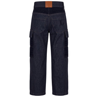 Lanvin Jeans Cargo In Denim N30443/Z28 Per Bambini