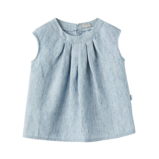 Il Gufo Camicia celeste in lino P24CA025L0015