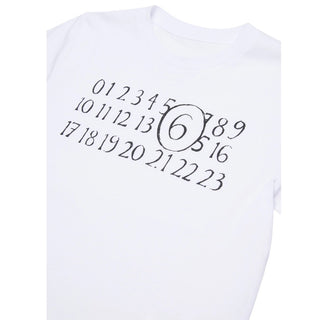 MM6 Maison Margiela T-shirt Bianca Con Numeric Logo M61020-MM02Y-M6100