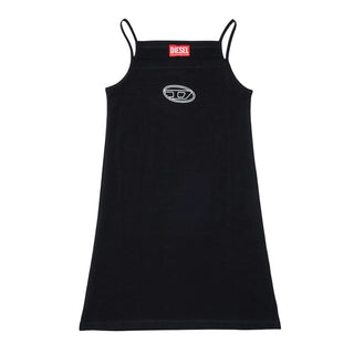 Diesel Abito nero con spalline e logo Oval D J02635-KYA0L-K900