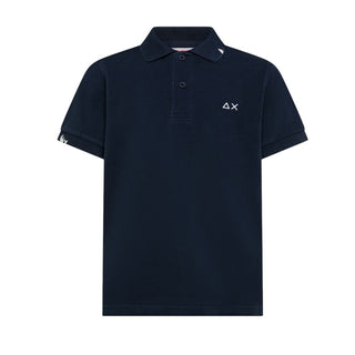 Sun68 T-shirt Polo Blu Navy In Piqué Per Bambino A36301/07