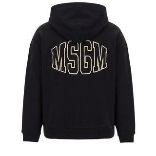 MSGM Felpa Nera Con Zip E Cappuccio F6MSJUZH035/110 Per Bambini