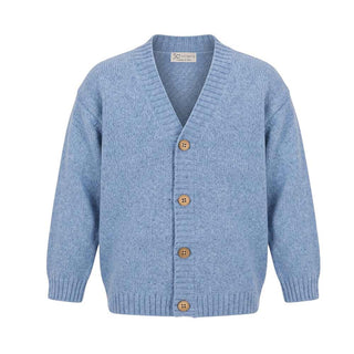 J.o Milano Cardigan Azzurro In Misto Lana E Cashmere 2663Z3J Per Bambino