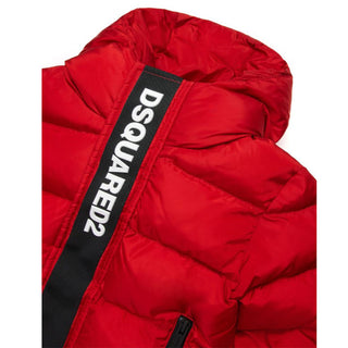 Dsquared2 Giubbino trapuntato in nylon con cappuccio e logo DQ3084 D00BN