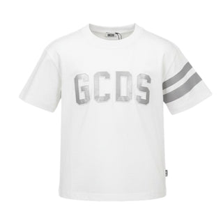 GCDS T-shirt Bianca Con Logo Per Bambini C1UKQC703J105/100I