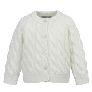 Dottor Kids Cardigan avorio a treccia da bambina DK372J