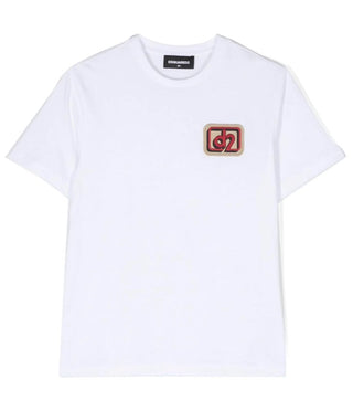 Dsquared2 T-shirt girocollo con logo applicato DQ1979-D0A3Z