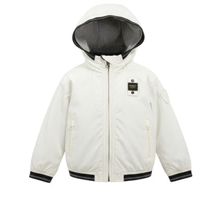 Blauer Giubbino Antivento In Nylon Con Cappuccio 25SBBKC01452