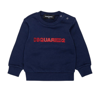 Dsquared2 Felpa Girocollo Blu Con Logo DQ3510-D0AJ2-DQ864 Per Neonato
