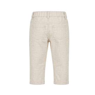 Fendi Pantaloni Color Avorio Con Logo FF BUF274-AY8V-F0XW5 Per Neonato