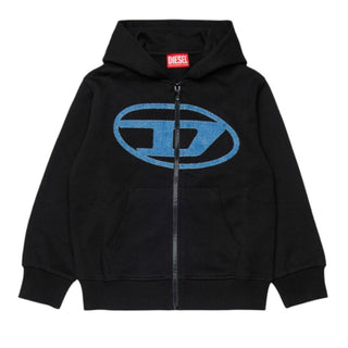 Diesel Felpa nera con zip e cappuccio J02622-0GEAD-K900