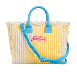 Mc2 Saint Barth Borse Colette In Canvas Con Fantasia A Righe Gialle COL0001/03481L