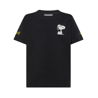 Sun68 T-shirt nera in jersey con stampa Peanuts T45307N
