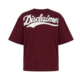 Disclaimer T-shirt Oversize Bordeaux Con Stampa 26IDK59127B Per Bambino