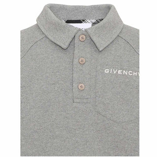 Givenchy Felpa Polo Grigio Mélange Con Logo H31348/A47 Per Bambino