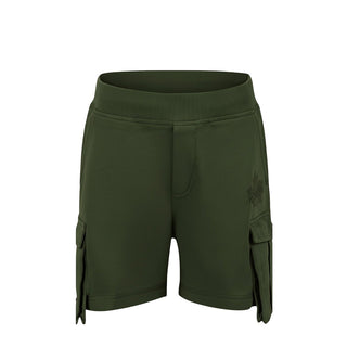 Dsquared2 Bermuda cargo in felpa verde DQ2720-D0AC6