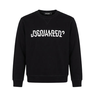 Dsquared2 Felpa Girocollo Nera Con Logo Per Bambini DQ0475