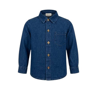 J.o Milano Camicia In Chambray A Maniche Lunghe Per Neonato 676Z4