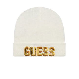 Guess Cappello avorio con strass da neonata A0BZ01Z2QQ0