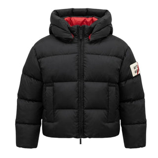 After Label Piumino Trapuntato Nero Con Cappuccio 3441OY00031/1 Per Bambina