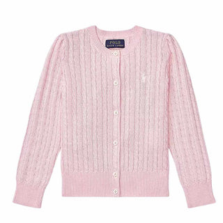 Polo Ralph Lauren Cardigan Rosa A Trecce 312543047010 Per Bambina