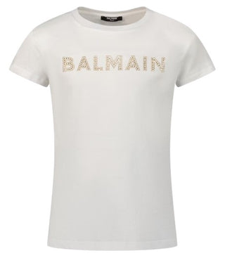 Balmain Short Sleeve T-Shirt with Front Logo BT8A21-J0177