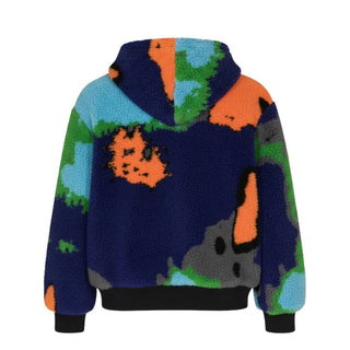 Msgm Giacca Teddy con fantasia e logo F3MSJBZH115