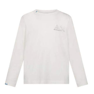 Sun68 T-shirt avorio a maniche lunghe con logo T45326A
