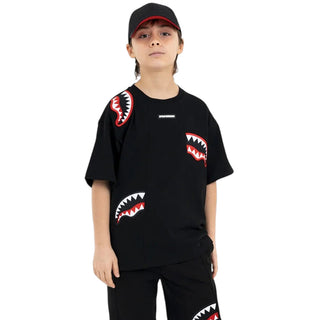 SPRAYGROUND T-shirt Nera Con Patch SPY1527 Per Bambini