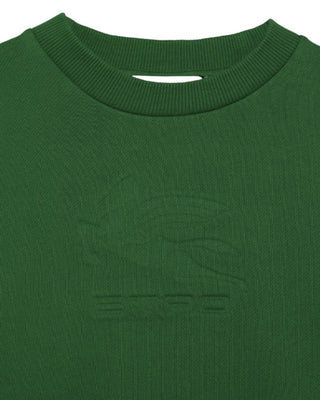 Etro Felpa verde girocollo con logo GV4P20-Z2378