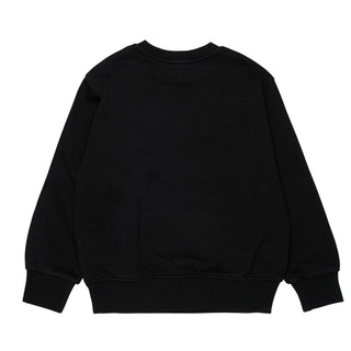 Diesel Felpa Girocollo Nera Con Logo J02985-0JEAD-K900 Per Bambini