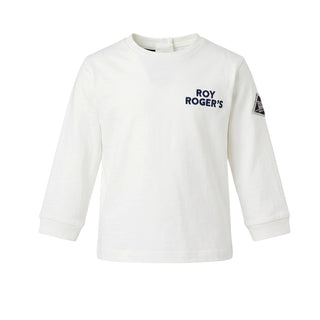 Roy Roger's T-shirt Bianca A Maniche Lunghe RH055/0112 Per Neonato