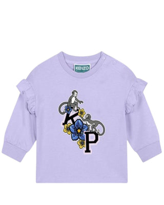 Kenzo T-shirt lilla in jersey da neonata K60493