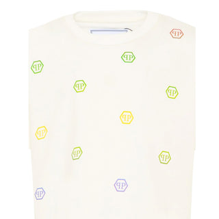 Philipp Plein T-Shirt A Maniche Corte S6PHJBTH008 Con PP Hexagon