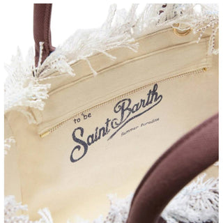 Mc2 Saint Barth Borsa Colette In Canvas A Righe Marroni COL0001/02597L