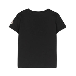 Moncler T-shirt Nera A Maniche Corte Con Strass J19548C00025-999