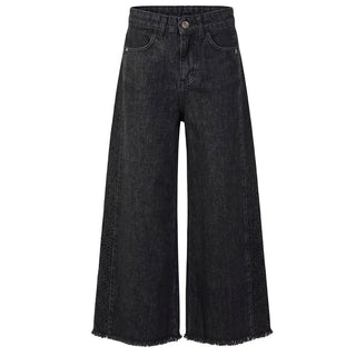 Patrizia Pepe Jeans Wide Leg In Denim Nero Con Strass 7P0029/D0034-S797 Per Bambina