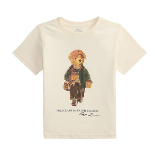Polo Ralph Lauren T-shirt Avorio Con Polo Bear 322B27298002 Per Bambino