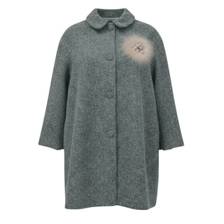 Fendi Cappotto Monopetto JFA076A4R6 In Lana Cotta