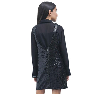 Patrizia Pepe Abito Smanicato Con Paillettes 7A0116/C0242-K103 Per Bambina