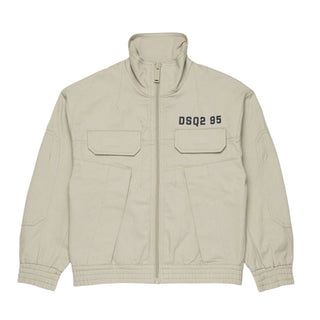 Dsquared2 Giacca In Denim Beige Con Logo DQ3237-D0AGK-DQ717