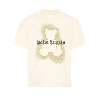 Palm Angels T-shirt Avorio Con Stampa Per Bambini PGAA002S26JER007/002