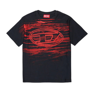 Diesel T-shirt Nera Con Stampa J02991-KYA2N-K910A Per Bambino