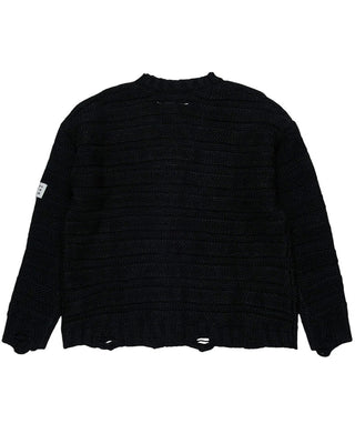 MM6 Maison Margiela Maglia Cardigan in misto lana a coste con rotture M60879-MM06P