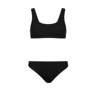 Mc2 Saint Barth Bikini Baker Nero In Tessuto Crinkle BAK0002/02901L Per Bambina